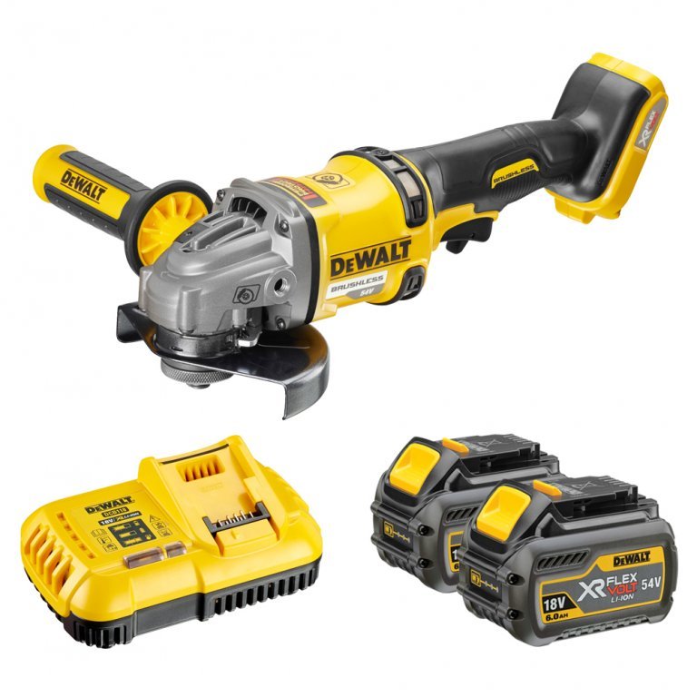 DEWALT DCG414T2 XR FLEXVOLT GRINDER 54V с 2 литий-ионными аккумуляторами 54V 6.0AH