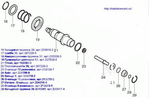 Самостоятельный ремонт ствола перфоратора макита с подборкой запчастей